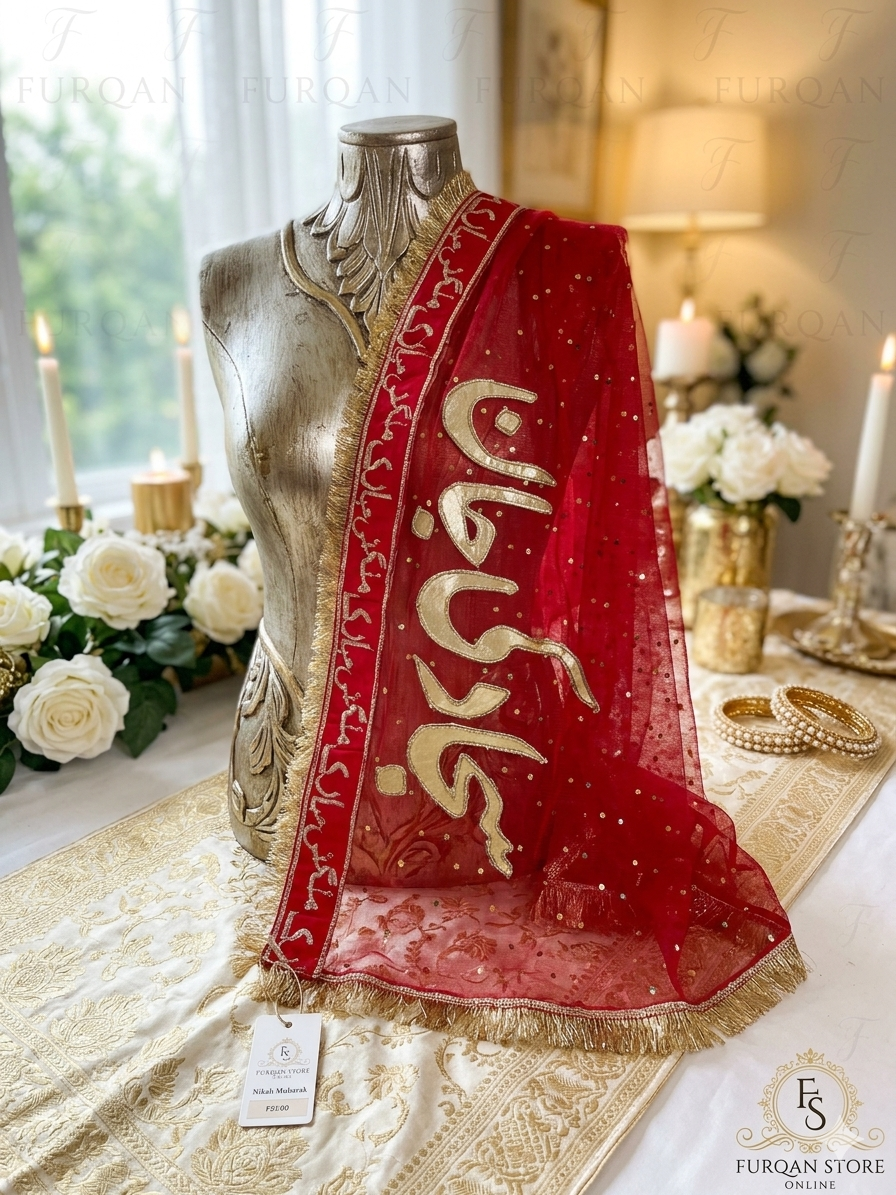 Customize Nikah Dupatta with name