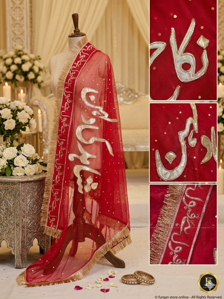 Customize Nikah Dupatta with name
