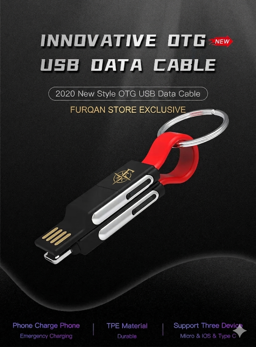 3 in 1 Charging Cable (Best For Power Bank)